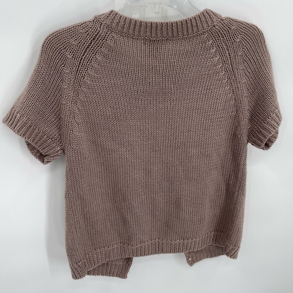 Sundance Woman's Sweater Cardigan Knit Short Sleeves Boho Sz Large Lilac Purple - Picture 2 of 8